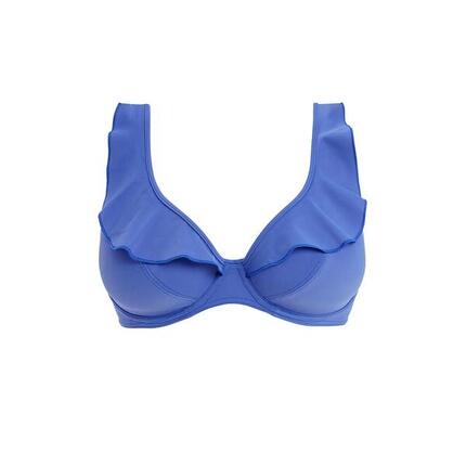 Top de bikini a rayas Jewel Cove con aros