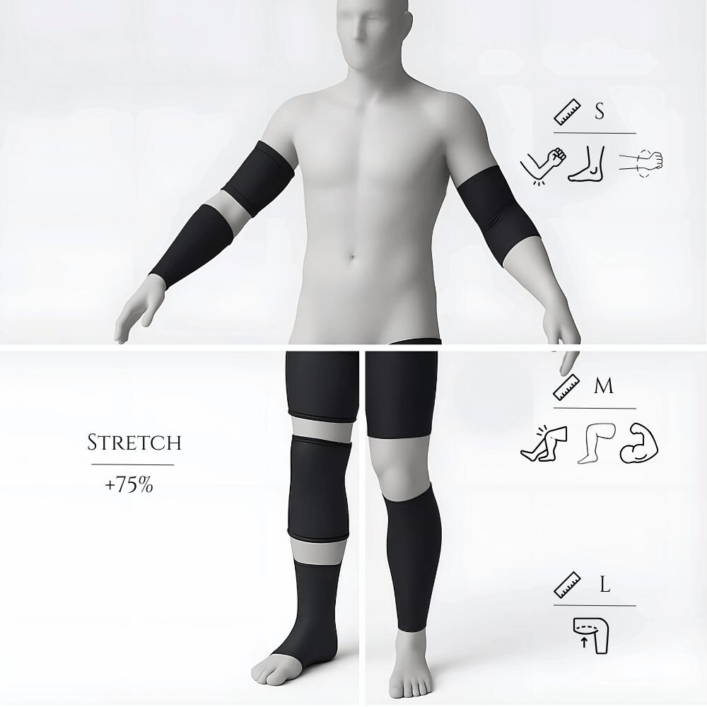Flamengo® Hot Cold manchon compression S – gel pack bras genou mollet 3/8