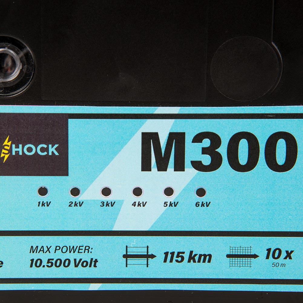 Poste de clôture électrique M300 à Leds, secteur 230 V, 3 J 2/7