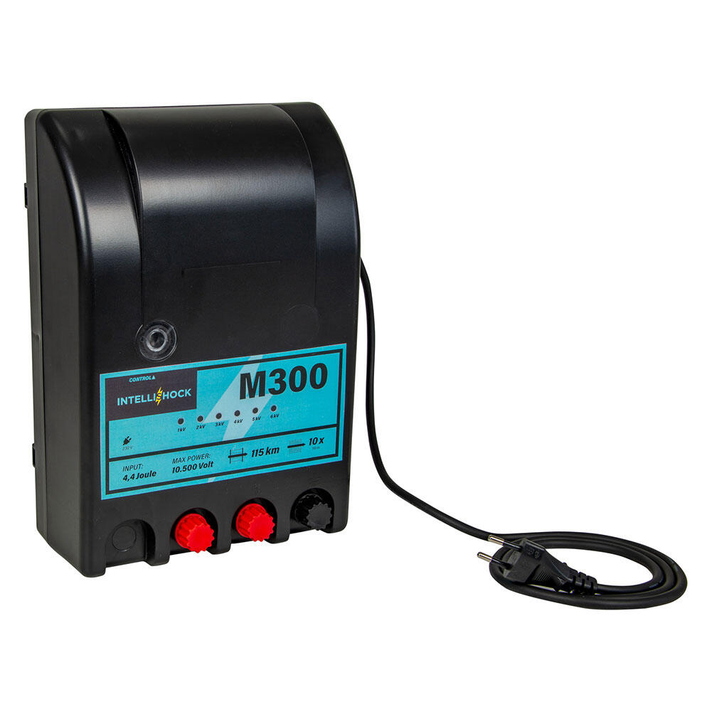 Poste de clôture électrique M300 à Leds, secteur 230 V, 3 J 7/7