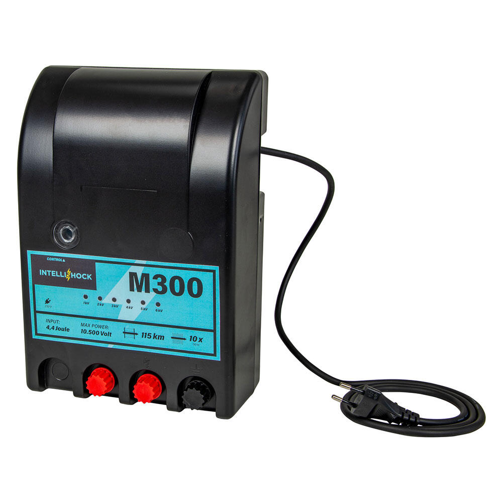 Poste de clôture électrique M300 à Leds, secteur 230 V, 3 J 4/7