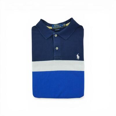 Tweedehands - polo ralph lauren heren polo korte mouwen blauw - goede staat