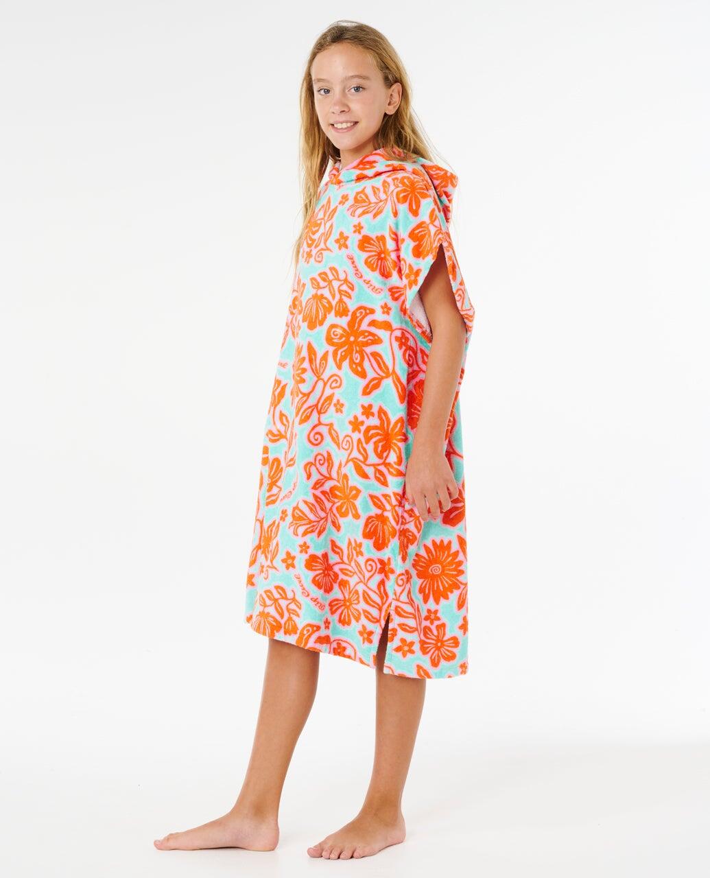 Poncho Surf en coton Mixed Fille - Teal 2/6