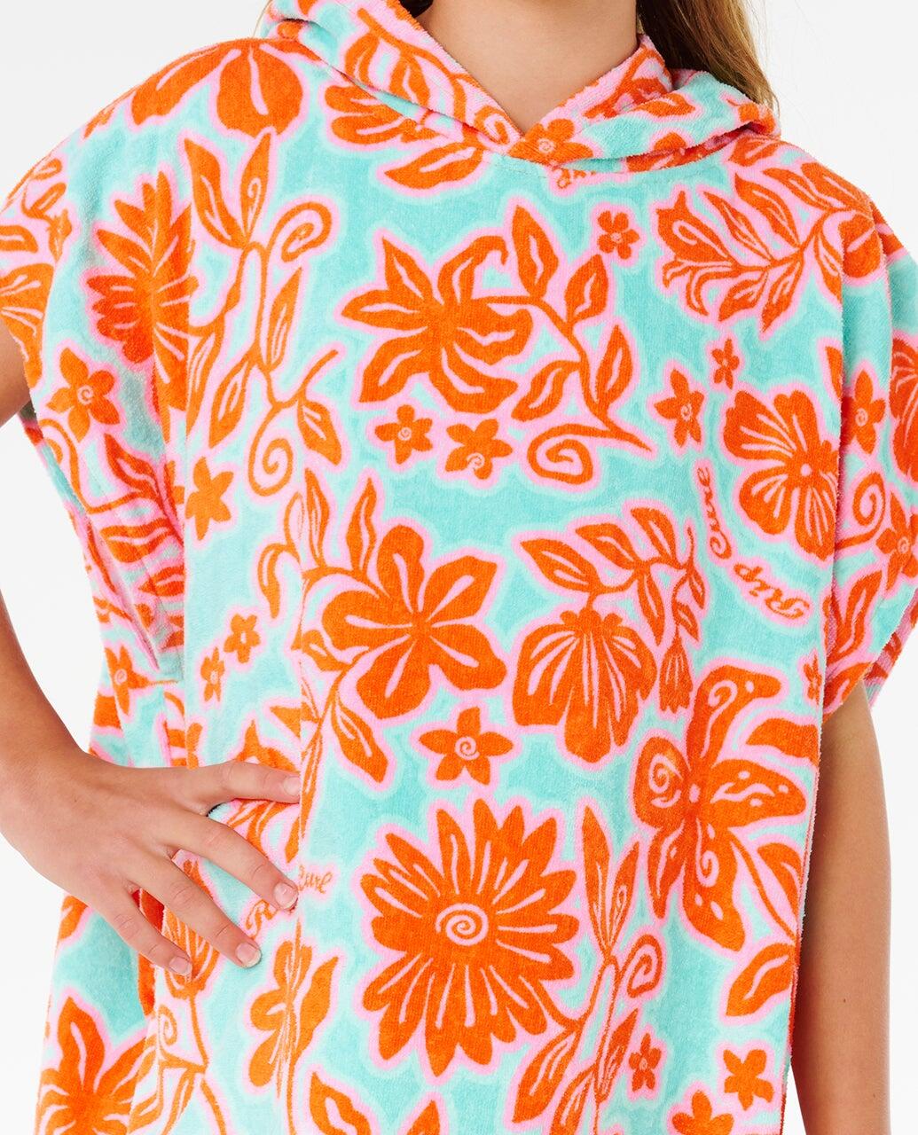 Poncho Surf en coton Mixed Fille - Teal 5/6