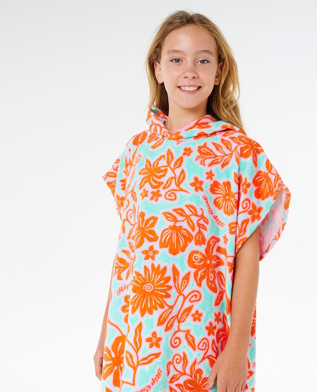Poncho Surf en coton Mixed Fille - Teal 6/6