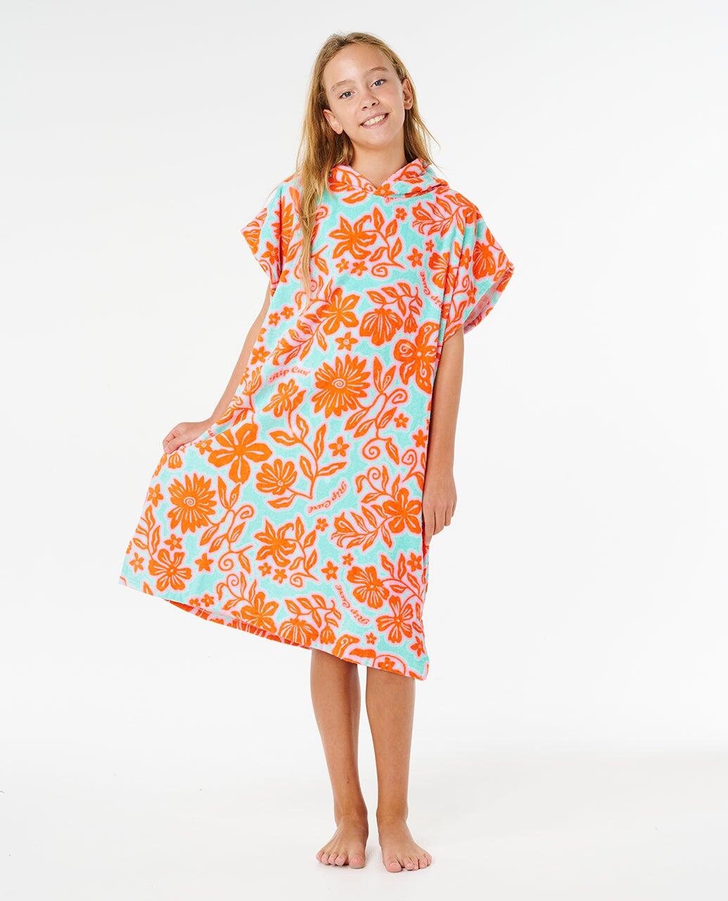 Poncho Surf en coton Mixed Fille - Teal 4/6