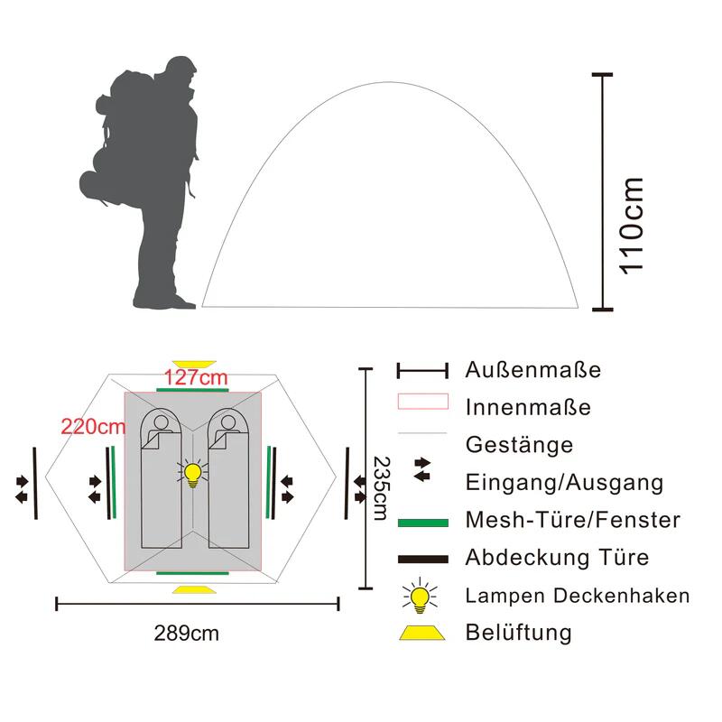 PUSPA 2 | Tenda a cupola da trekking per 2 persone 7/7
