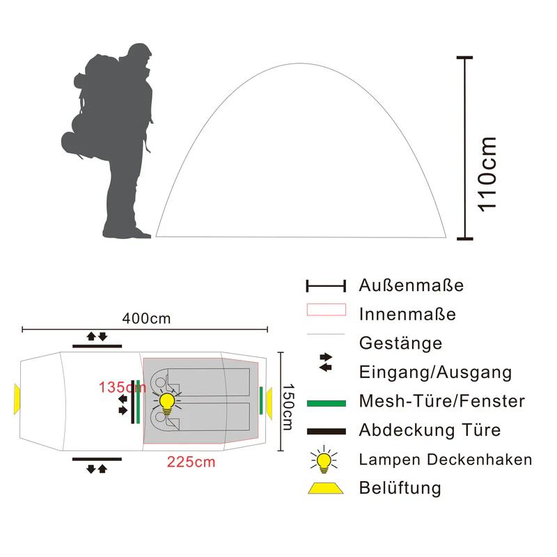 SADA 2.1 | Tenda a tunnel da trekking per 2 persone 7/7