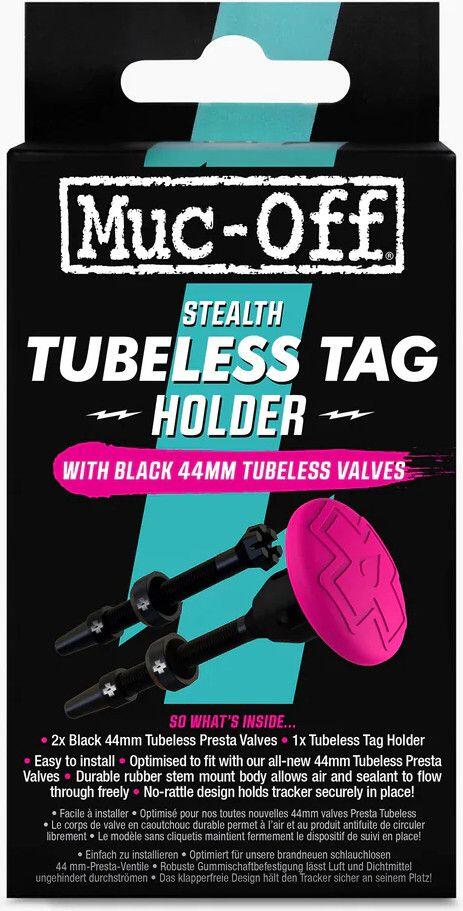 Muc-Off Tubeless Tracker Bracket Rosa con Válvulas de 44mm Negro 5/7
