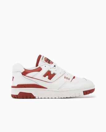 New Balance Damen BBW550 BR Sneaker, weiss-bordeaux.