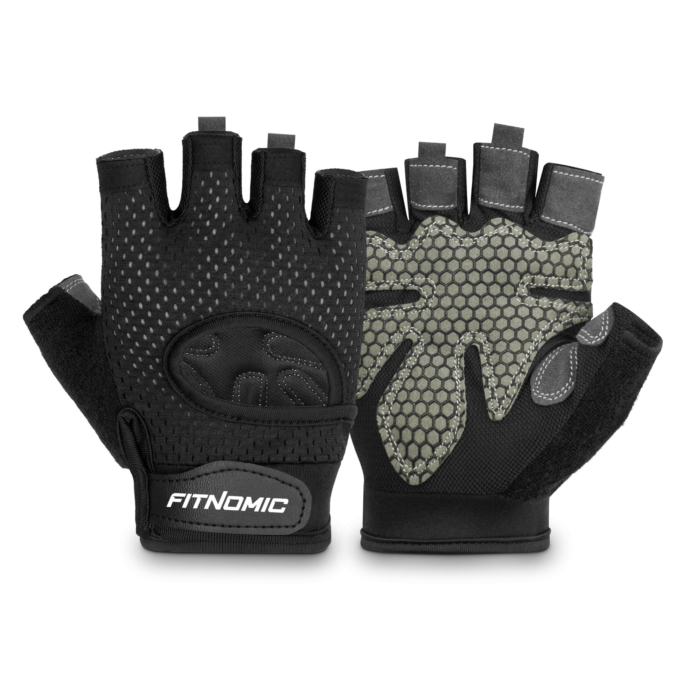 Fitness gloves FN-1-2017-BLACK - FITNOMIC