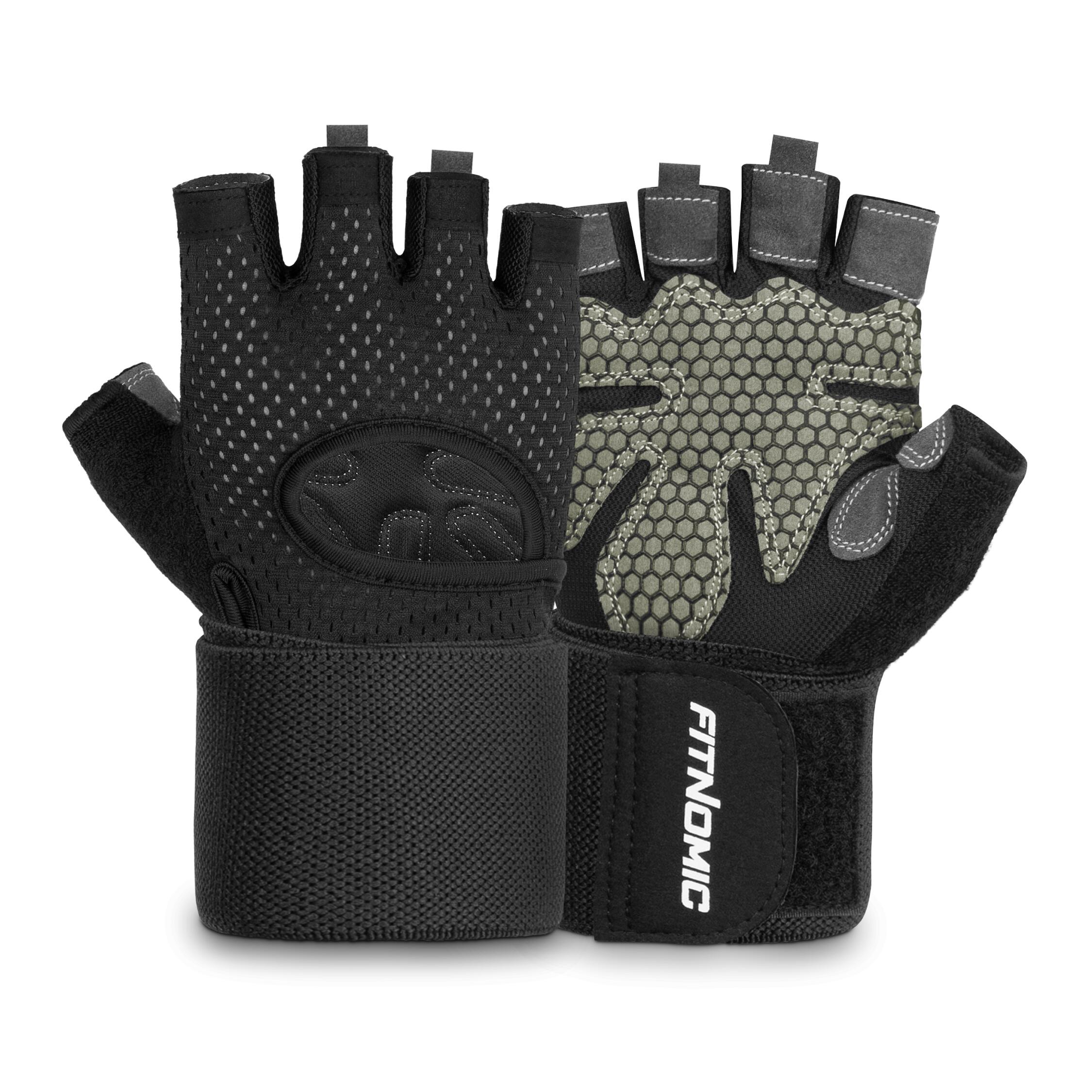 Fitness gloves รุ่น FN-1-2001-BLACK - FITNOMIC