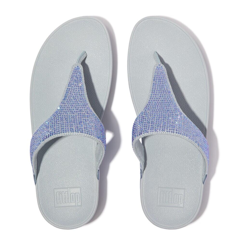 Chancla Ergonomica Mujer Fitflop Lulu Crystal Embellished  Azul 3/7