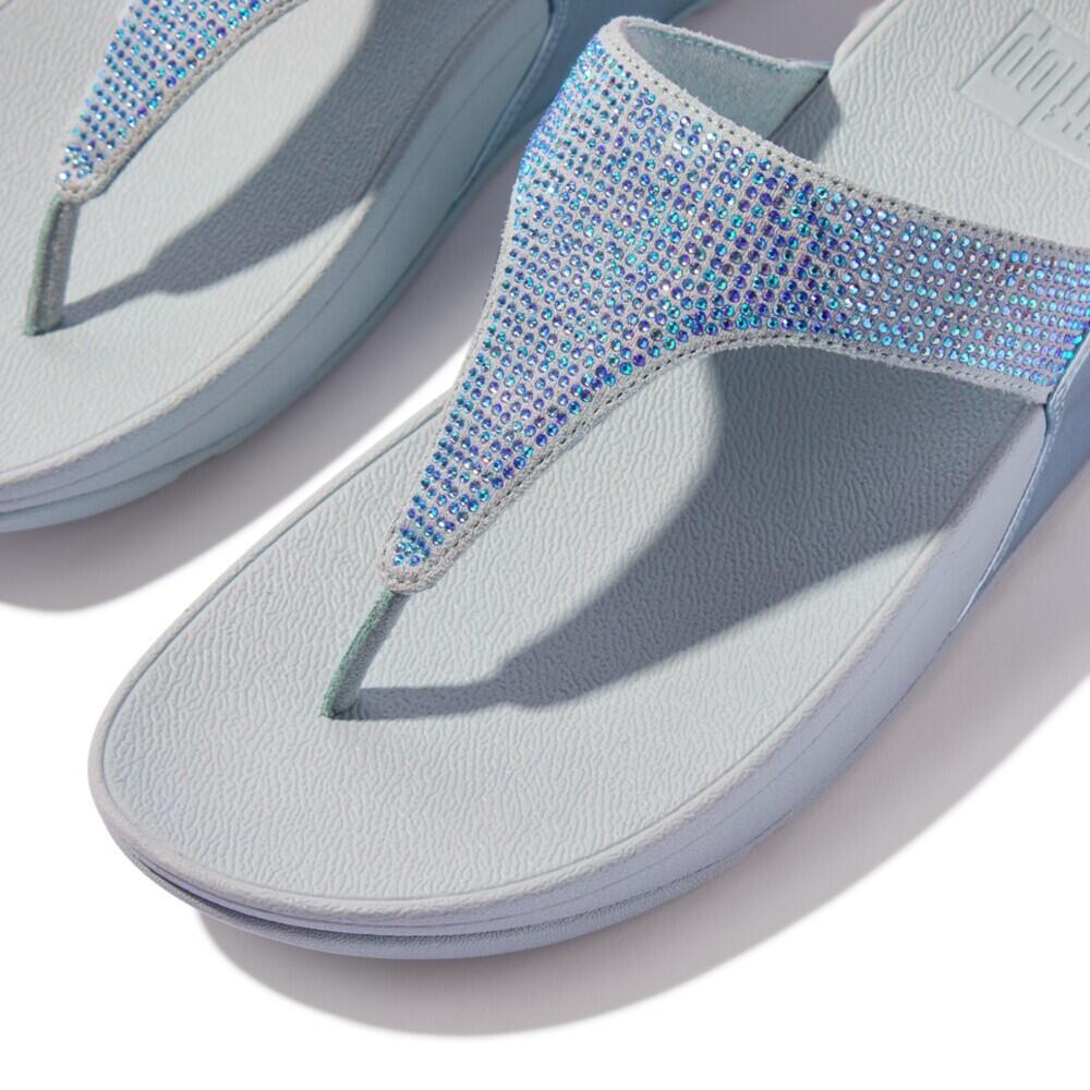 Chancla Ergonomica Mujer Fitflop Lulu Crystal Embellished  Azul 5/7
