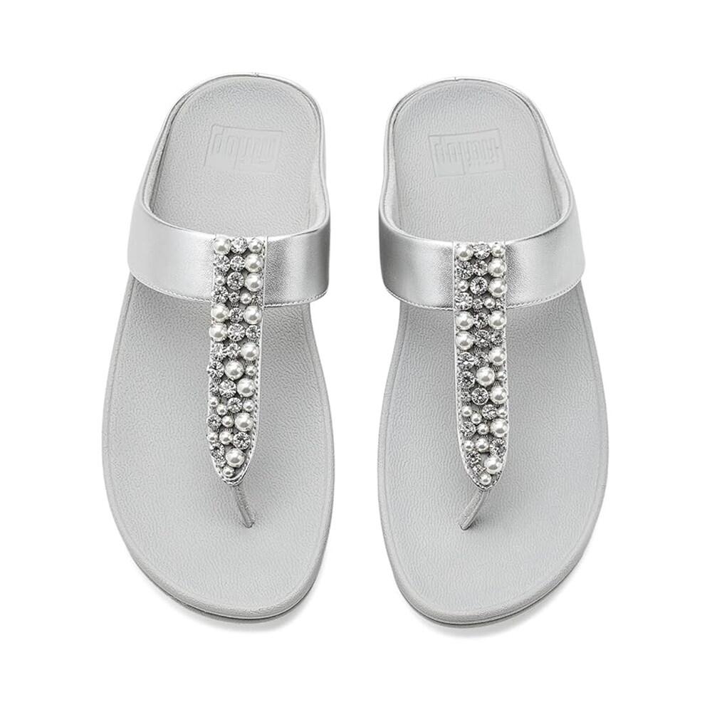 Fitflop Fino Pearls Crystalt ARGENT - PANTOUFLEs FEMME 2/7