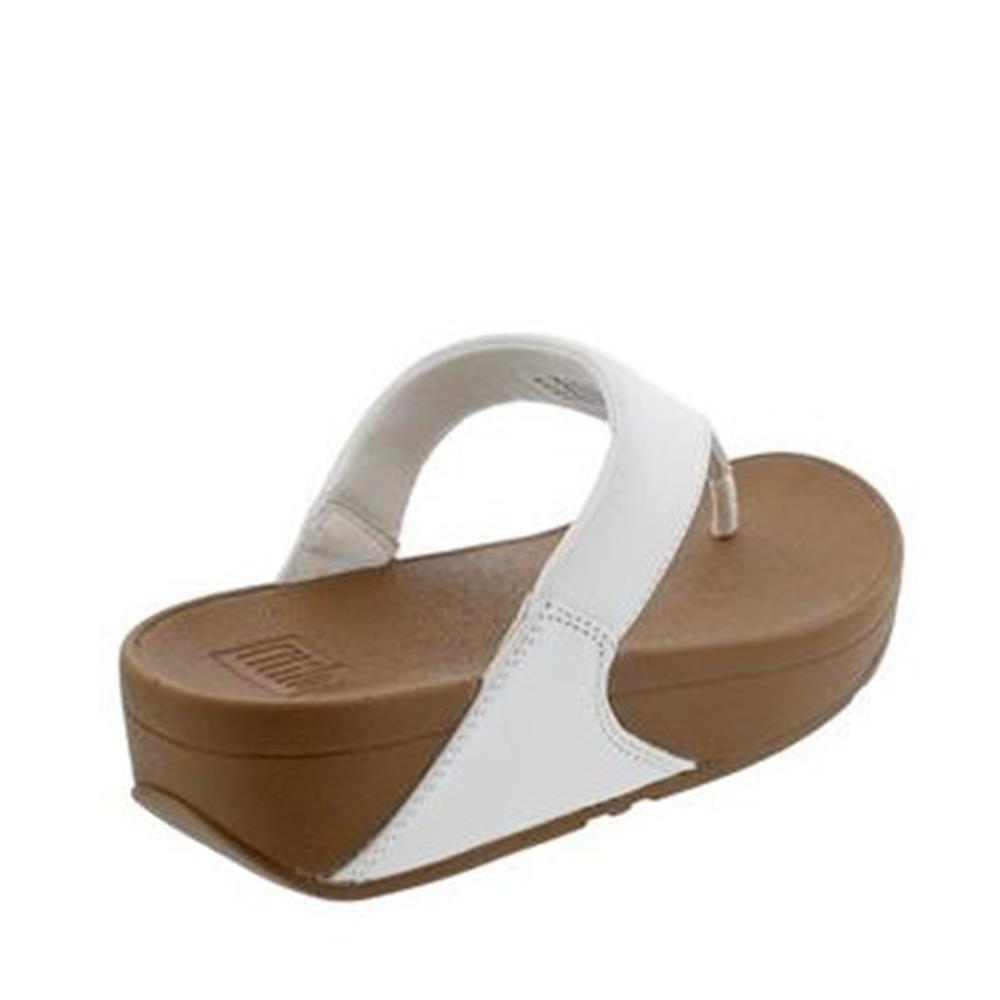 Chancla Mujer Fitflop Ergonomica Lulu Leather Toepost En Piel Blanca 4/5