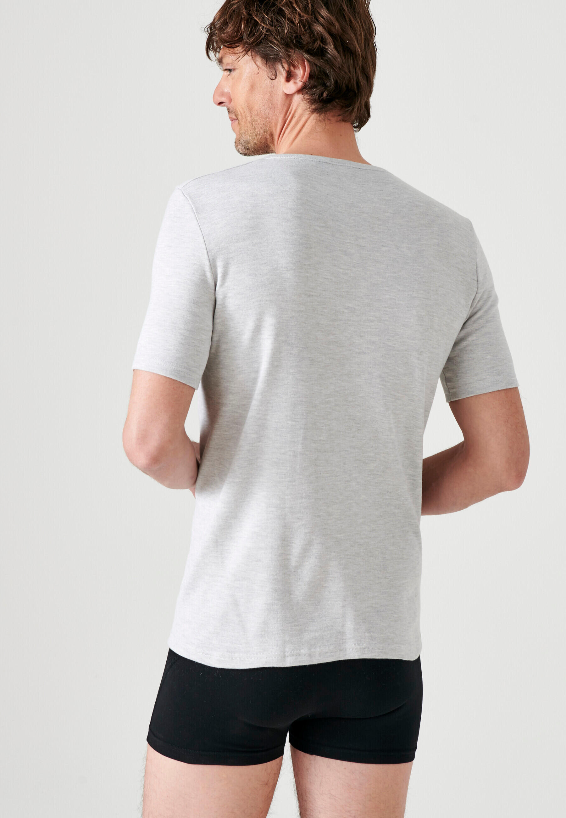 T-shirt thermique Thermolactyl manches courtes maille interlock  - Gris 3/4