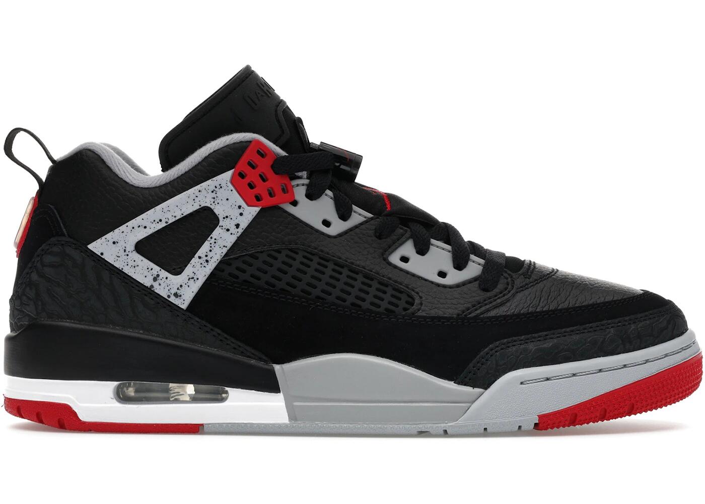 Air Jordan Spizike Low Black Cement - Black Gym Red Wolf Grey White 2/2
