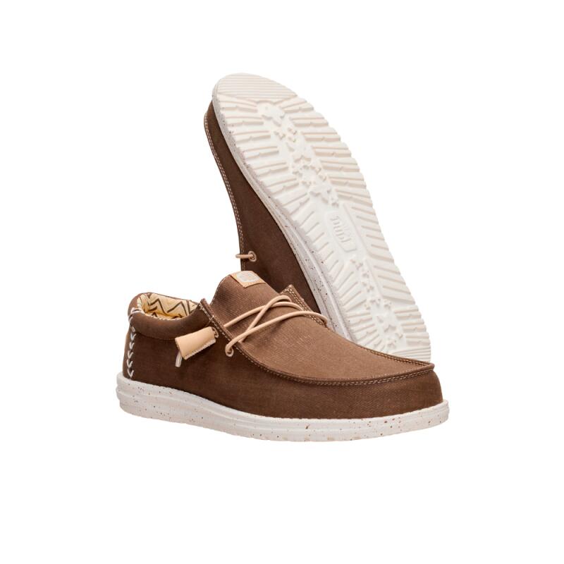 Zapatillas Lona Hombre Hey Dude Wally Strech Canvas Marrón 3/5