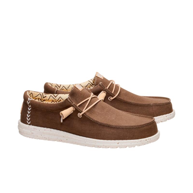 Zapatillas Lona Hombre Hey Dude Wally Strech Canvas Marrón 2/5