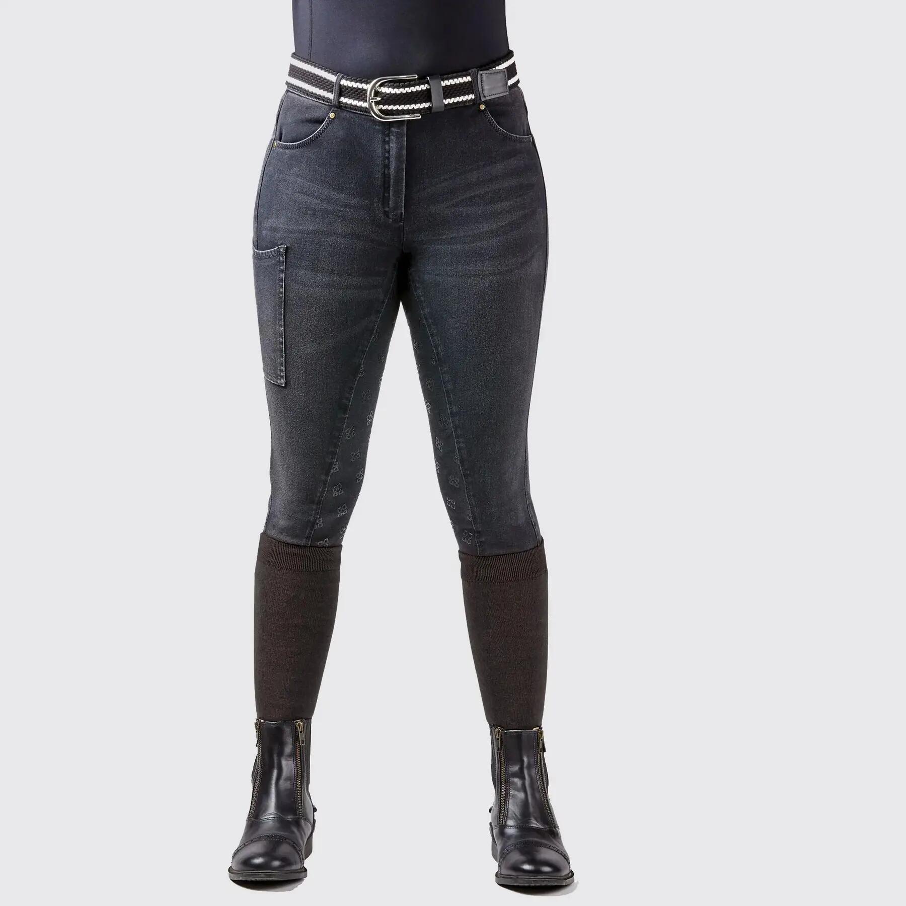Bedruckte Reitjeans aus Silikon full grip Frau Dublin Shona 2/4