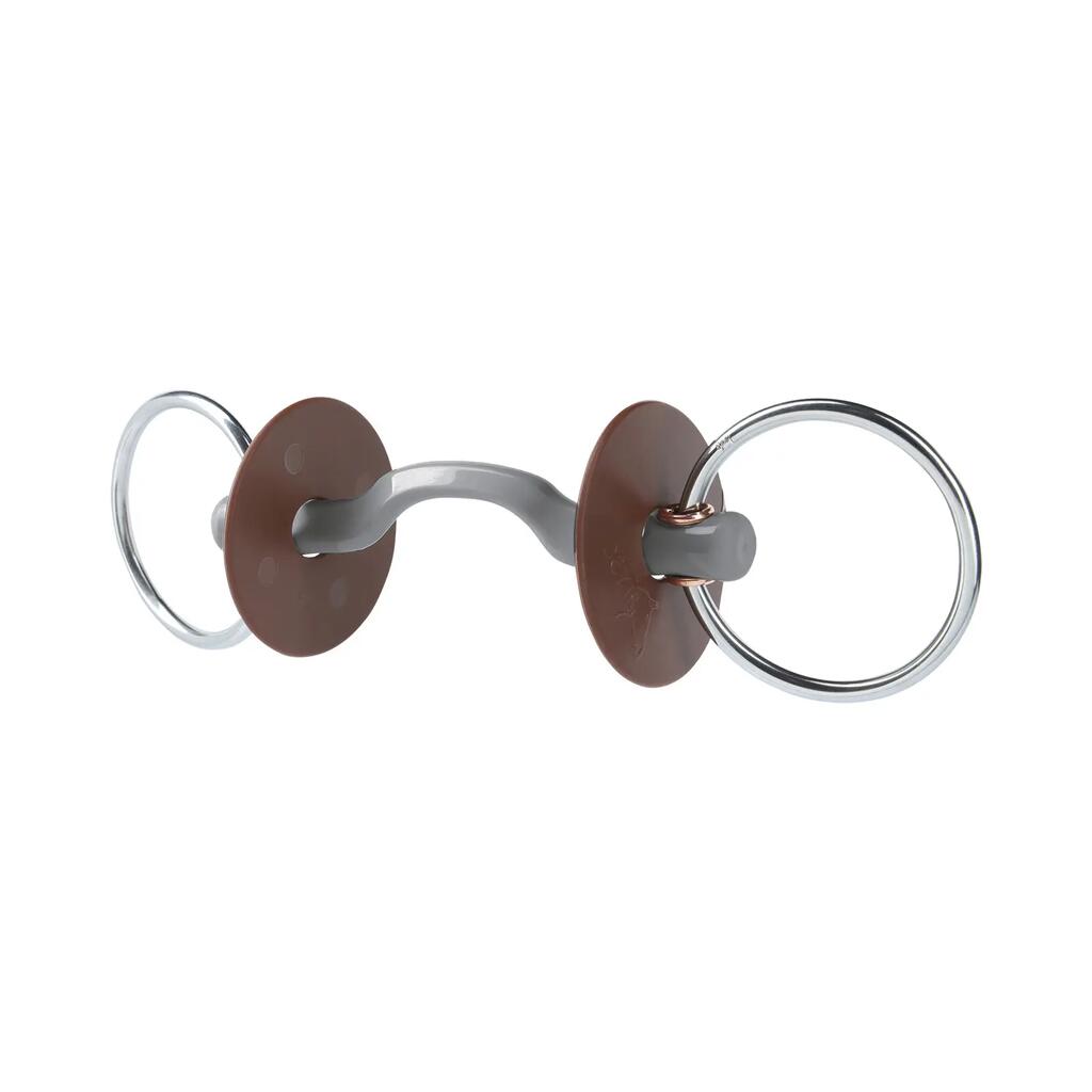 Bit for horse with a tongue slot and ring, soft Beris Konnex