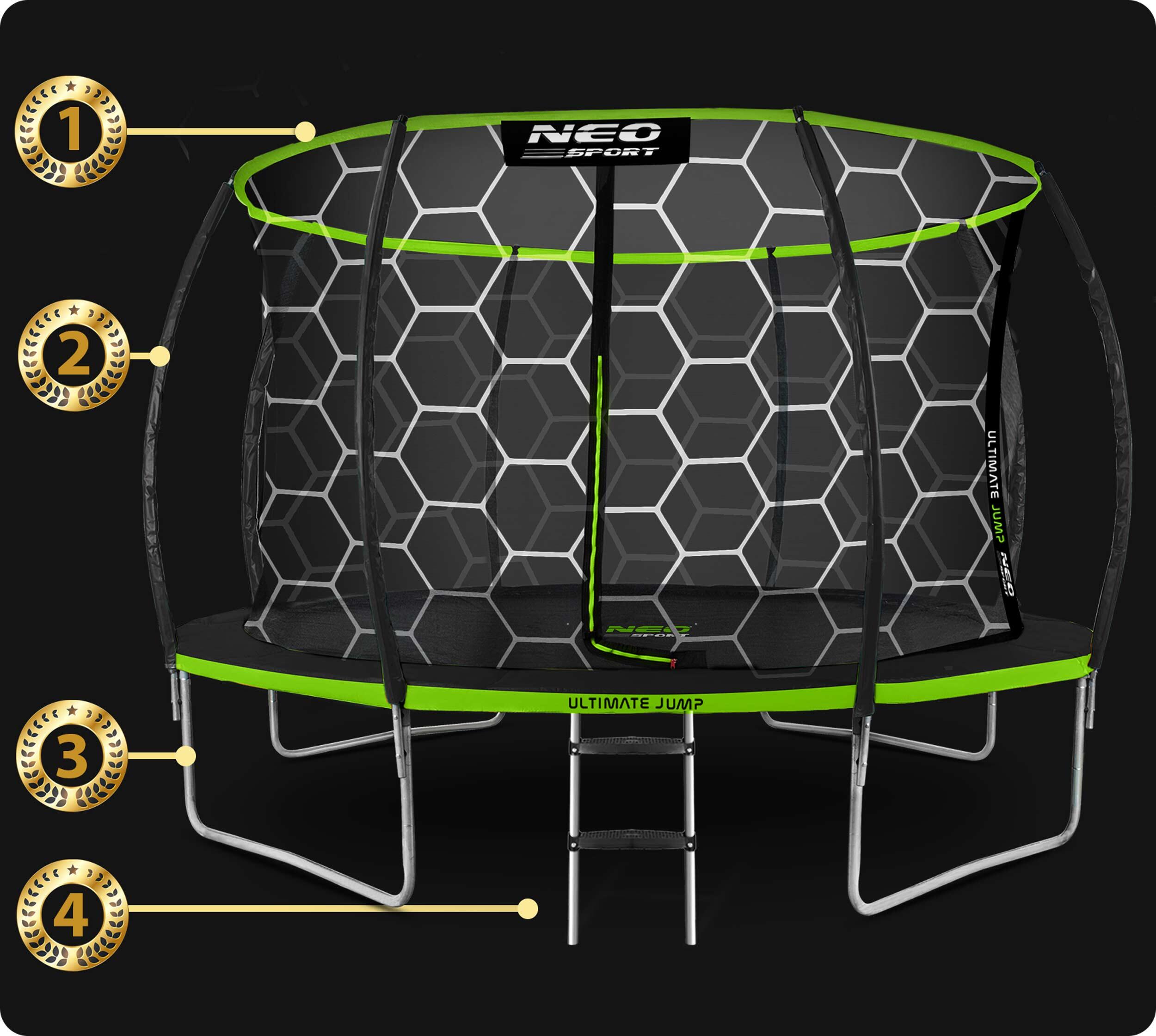 Trampolina ogrodowa Neo-Sport NS-12C221 Circle 374cm/12ft z siatką wewnętrzną 4/7