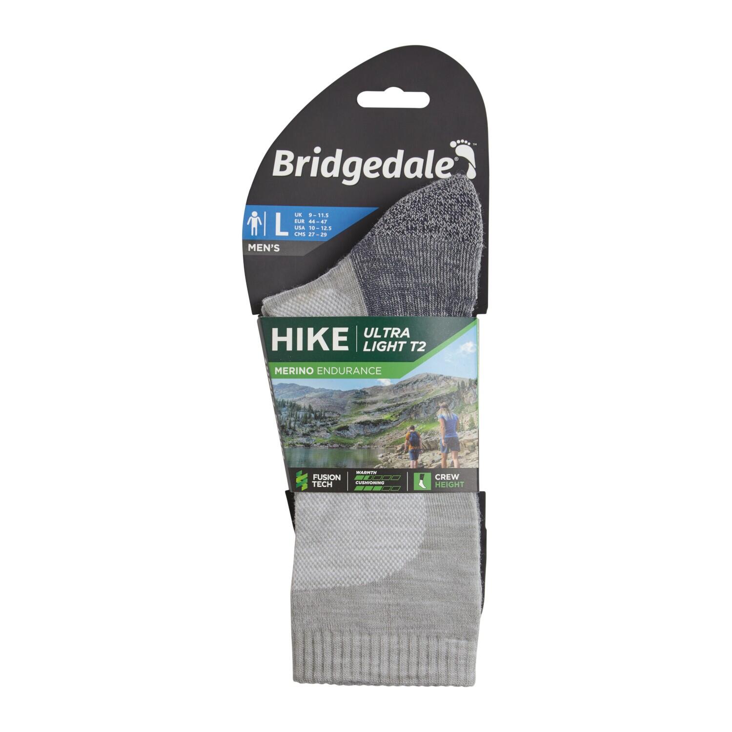 Bridgedale Hike Ultralight T2 Merino Crew - Lichtgrijs - Heren(40/43) 6/7