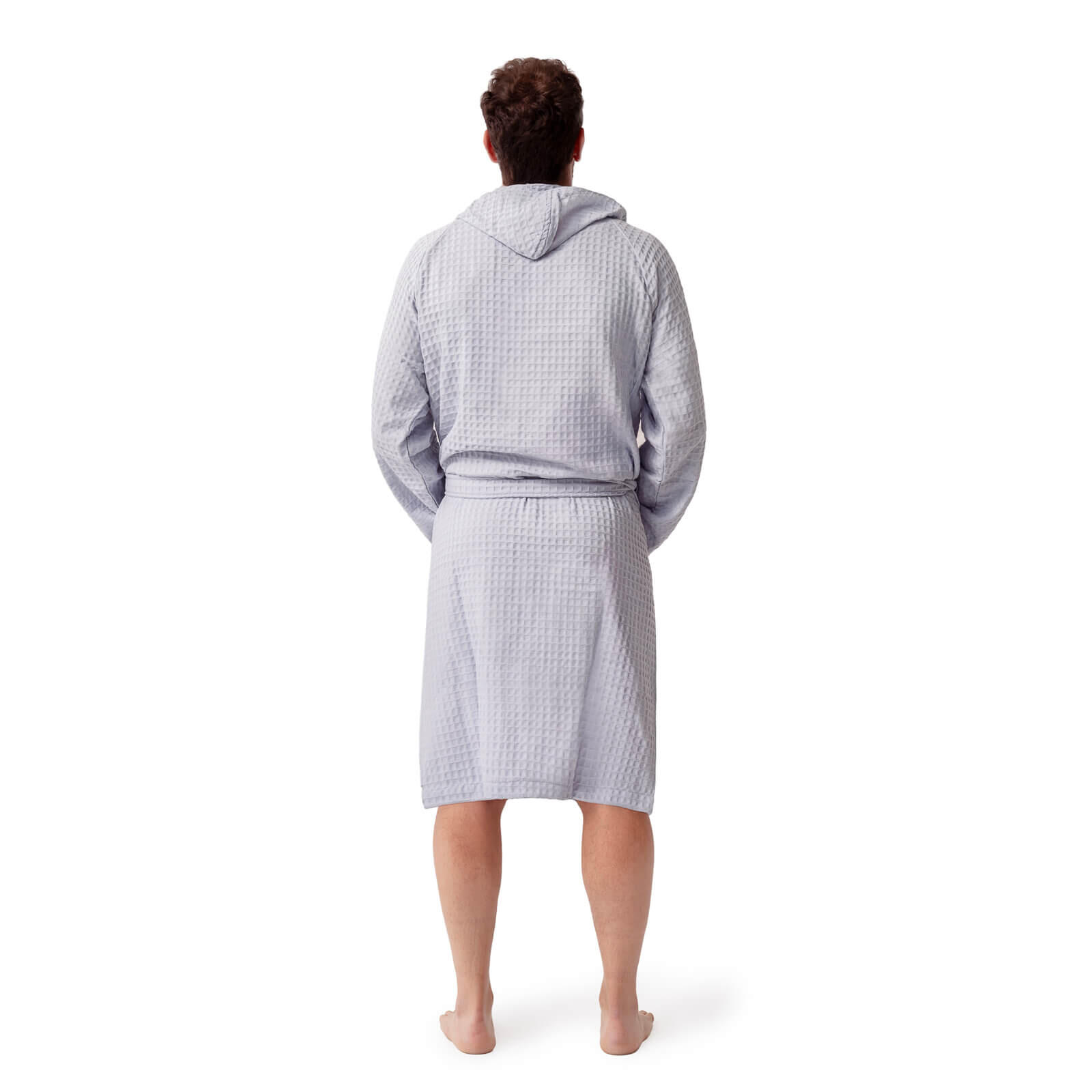 COGAL® - Bademantel für Herren aus Waffelpiqué, 100 % Baumwolle - Hellblau - S 3/5