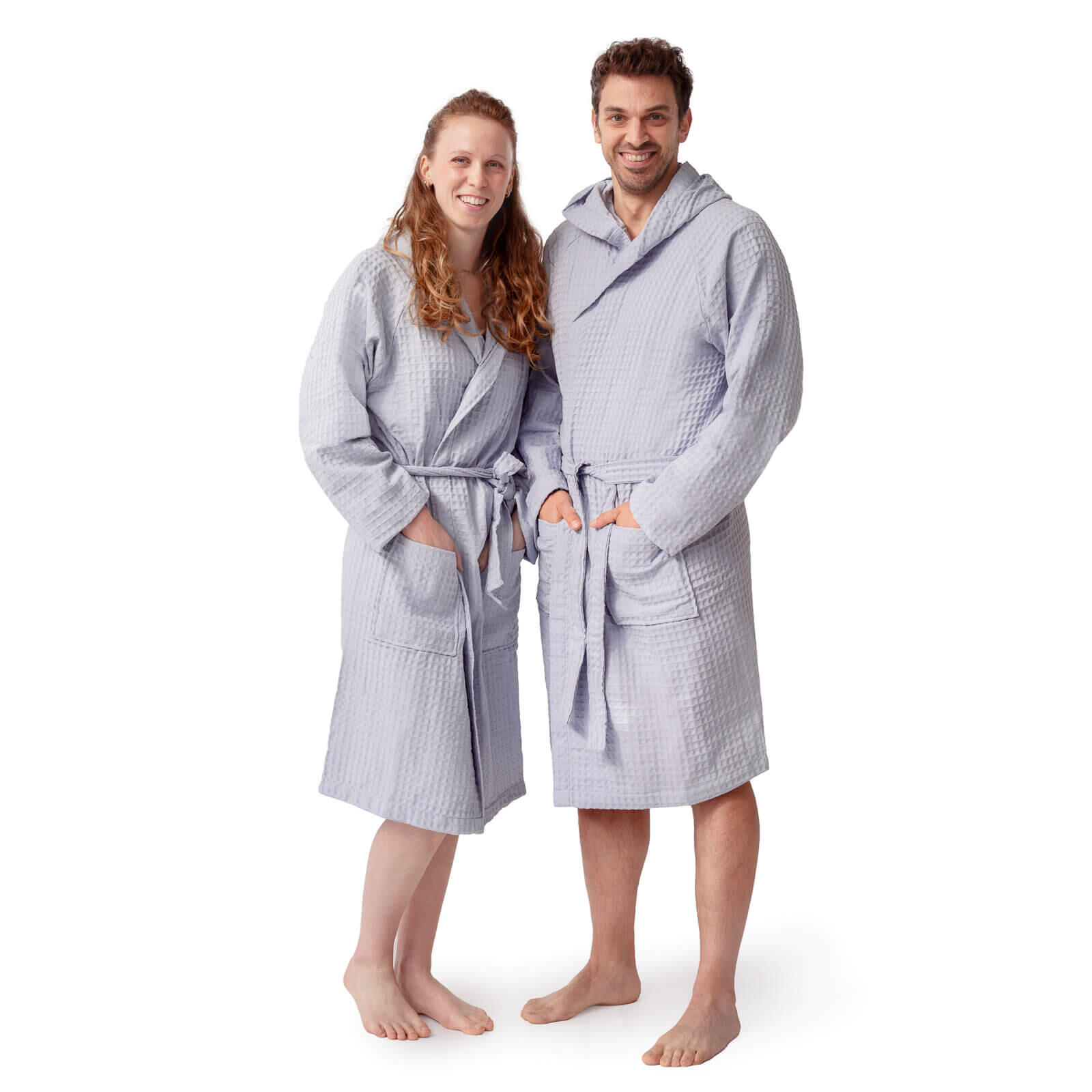COGAL® - Bademantel für Herren aus Waffelpiqué, 100 % Baumwolle - Hellblau - S 2/5