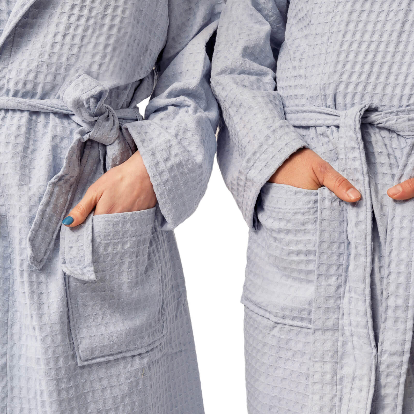COGAL® - Bademantel für Herren aus Waffelpiqué, 100 % Baumwolle - Hellblau - S 4/5