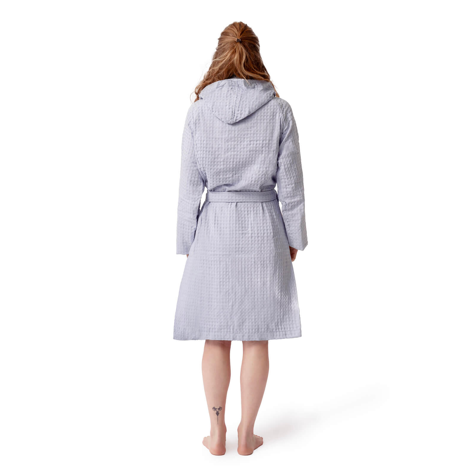 COGAL® - Bademantel für Damen aus Waffelpiqué, 100 % Baumwolle - Hellblau - L 3/6