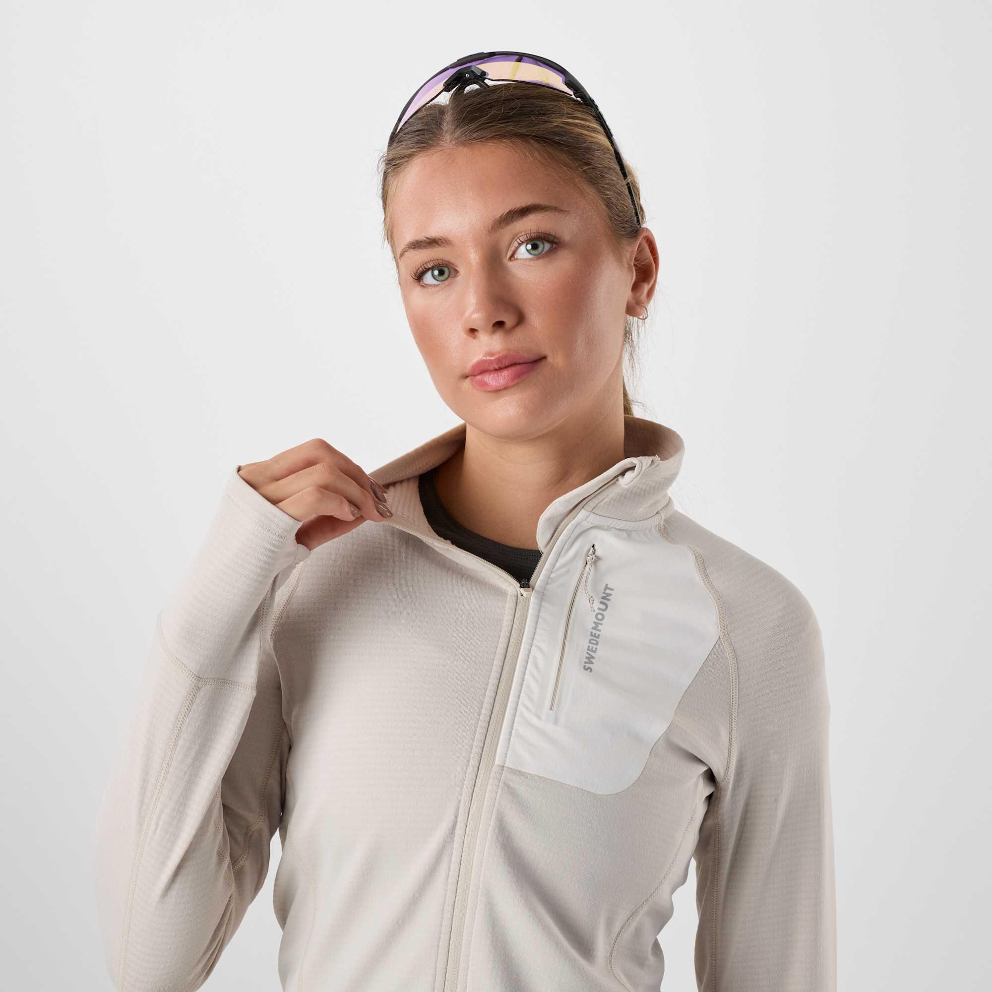 Pull randonnée femme respirant Ultra Light Tech Midlayer Full Zip entraînement 5/7