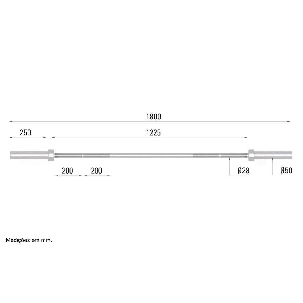 BO-150 - Power Training - Barre d'haltères 150 cm 50 mm 6/7
