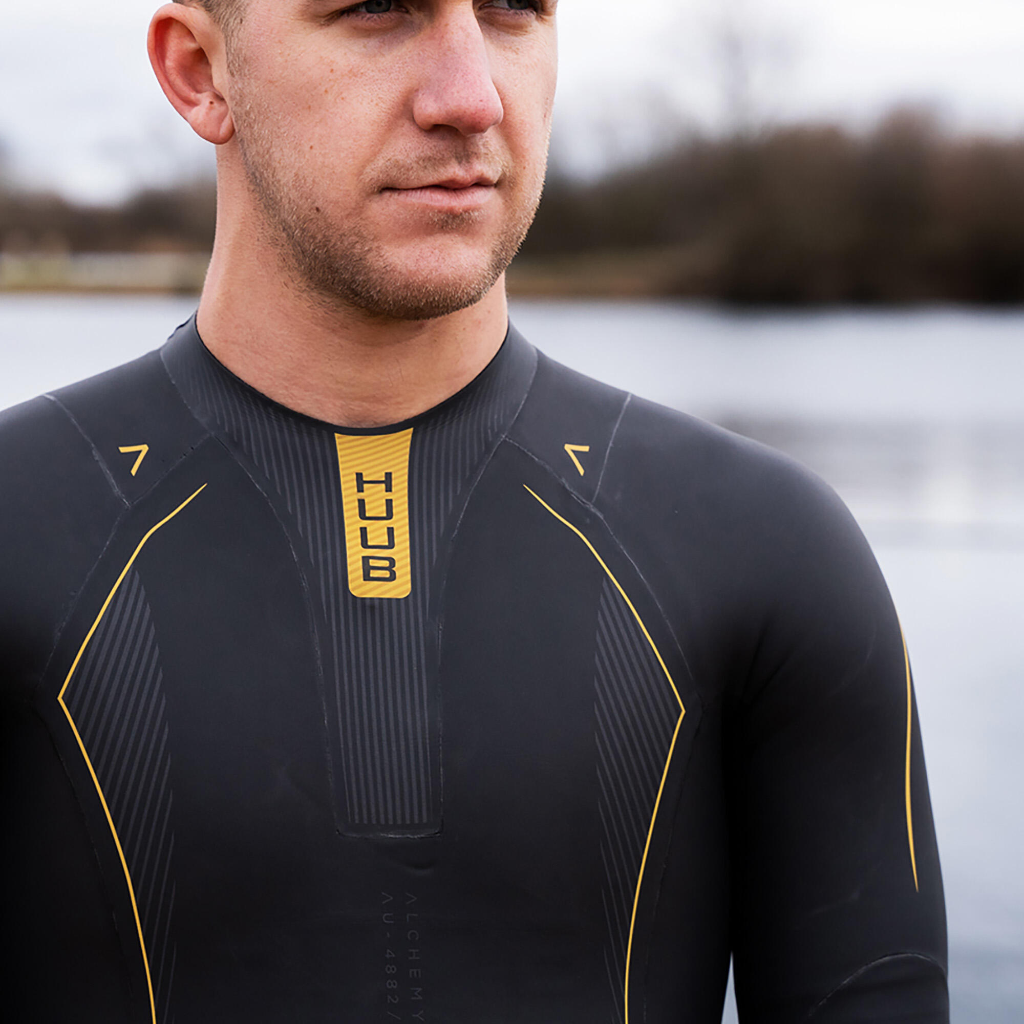 Pianka triathlonowa męska HUUB Alchemy 3:5 mm black/grey/gold 3/7