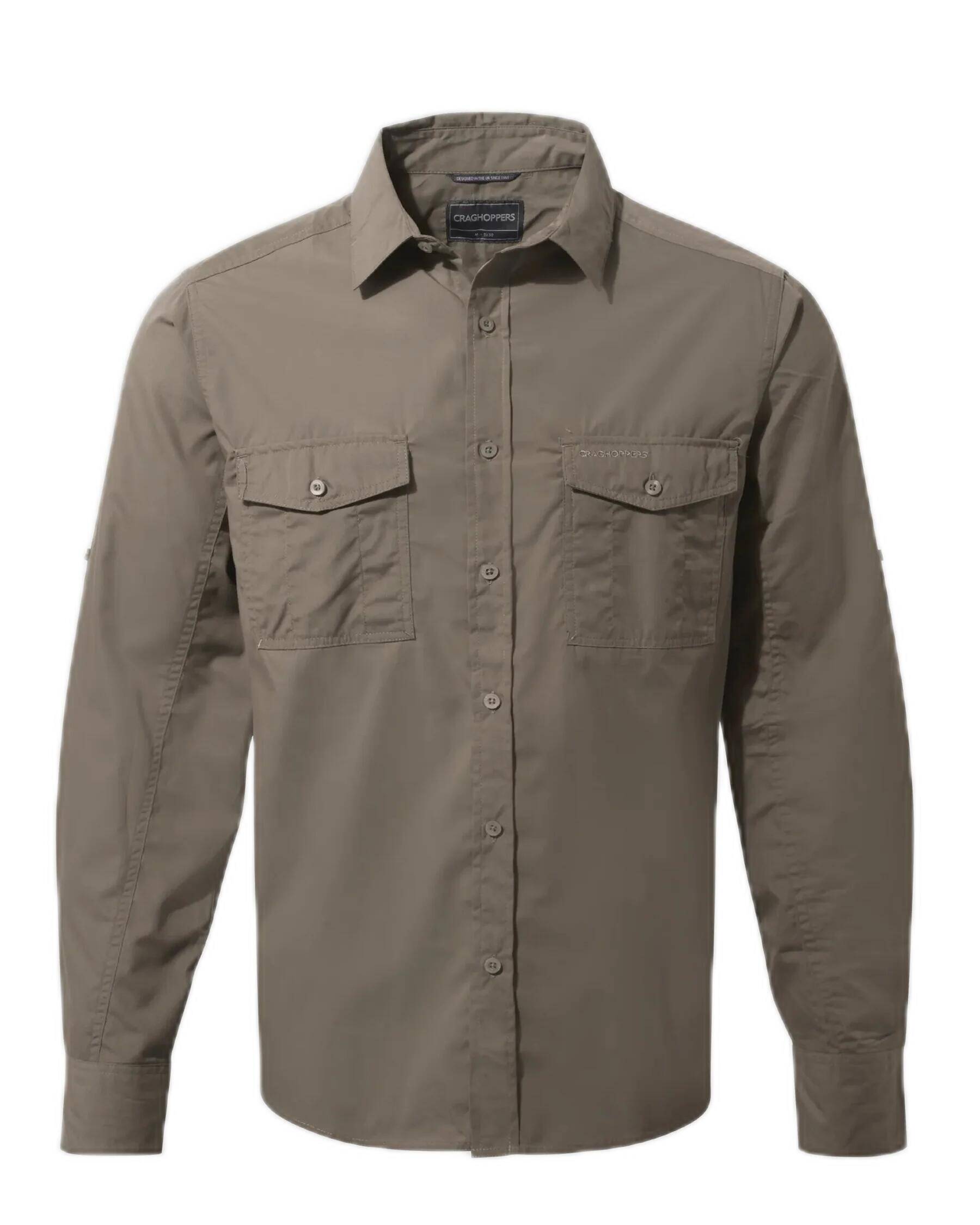 Craghoppers Men's Kiwi Long-Sleeved Shirt Pebble -  1