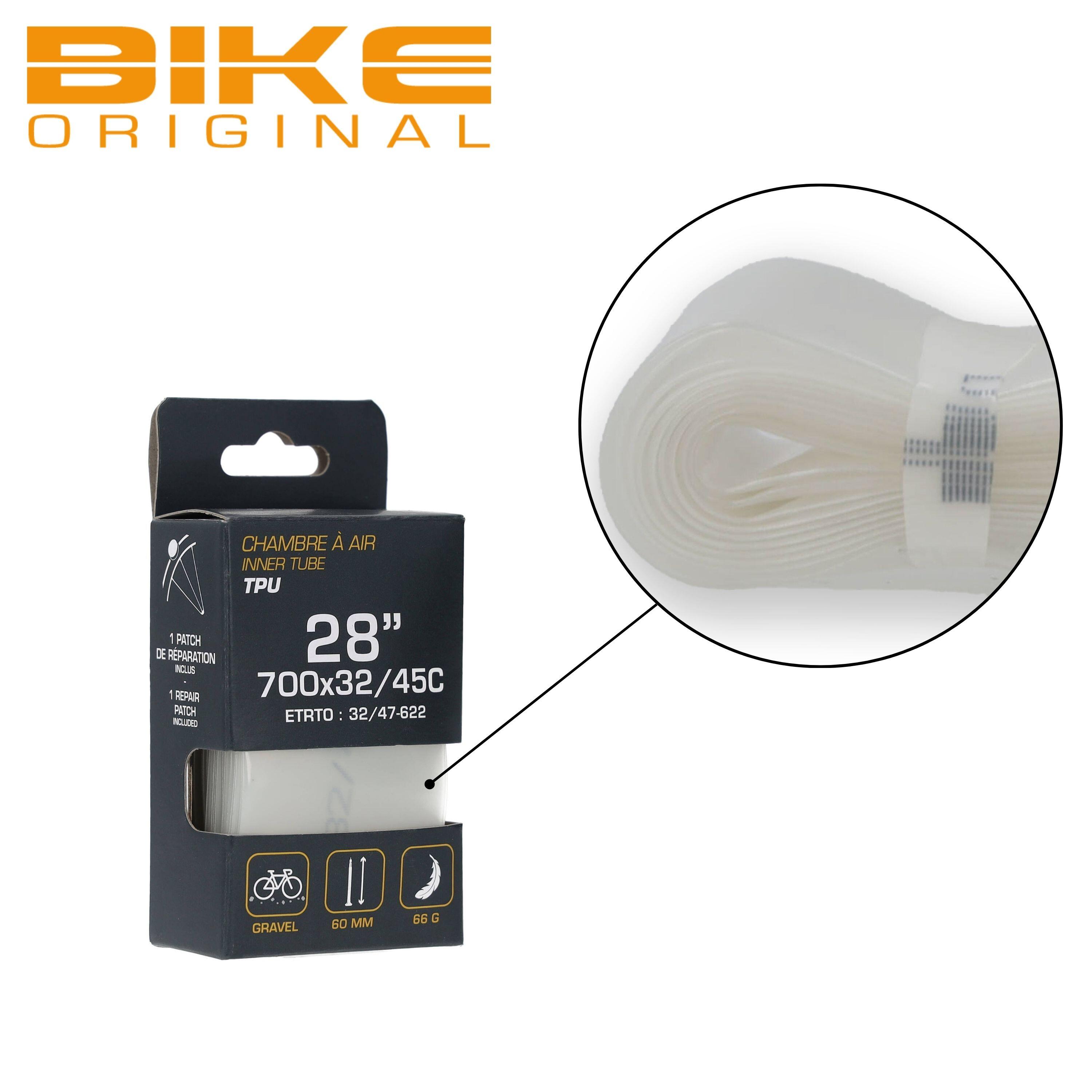 Lot de 2 Chambres à air vélo TPU- 700 x 32/45C – Presta – Gravel / VTC - 66 g 4/6