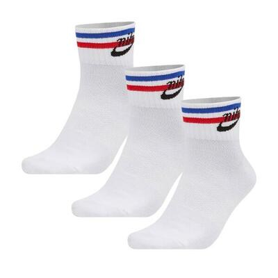 Uniseks adult essentials everyday sokken (set van 3) (wit)