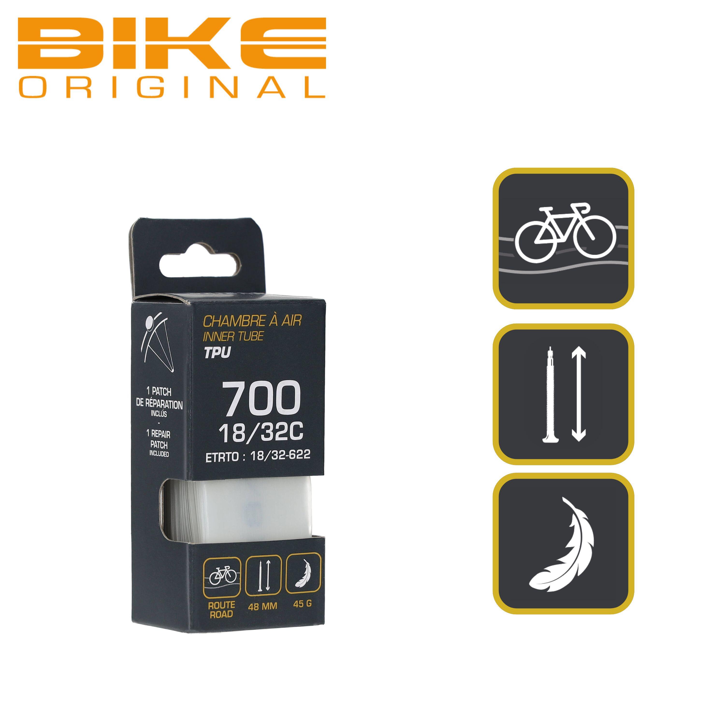 Lot de 2 Chambres à air TPU 700 x 18–32 – Presta – Vélo Route - 45g 5/6