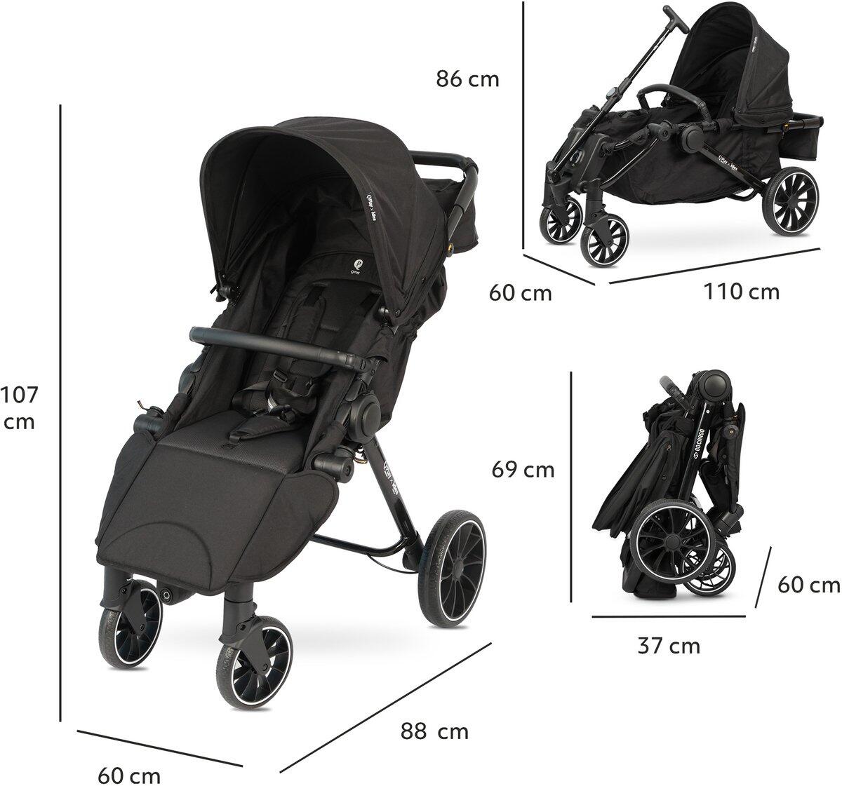 Qplay Go Cargo – Opvouwbare Kinderwagen & Bolderkar - Zwart 7/7