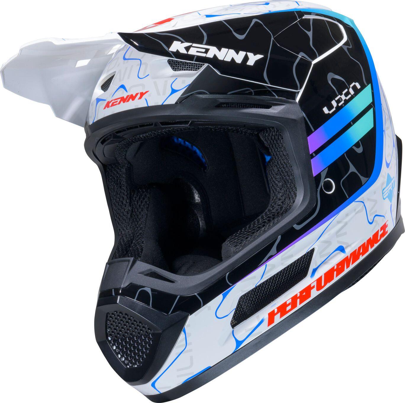 Casco Integral Kenny Performance Graphic Azul/Blanco/Negro 2/4