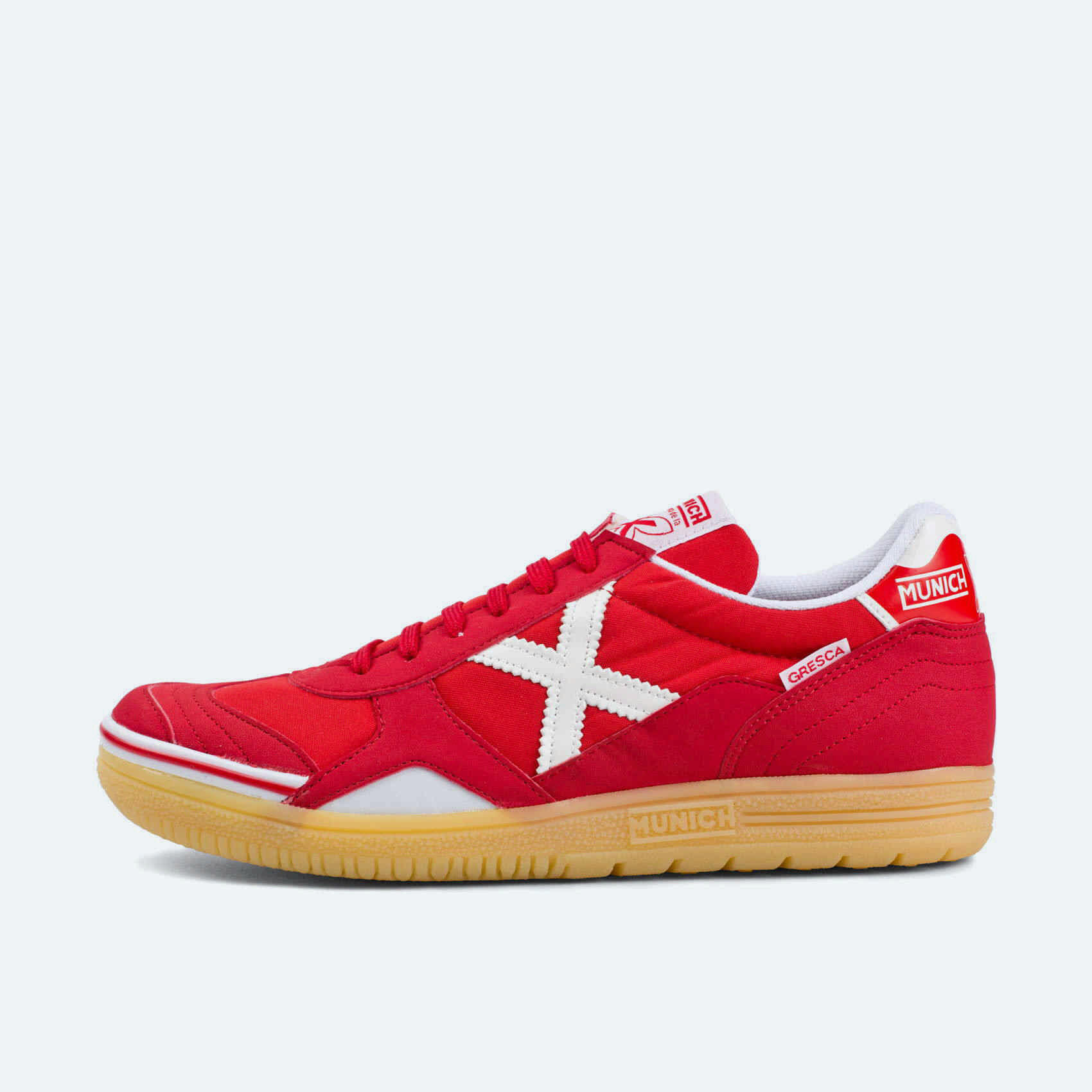 Calçado de Futsal MUNICH Gresca adulto vermelho 3/4