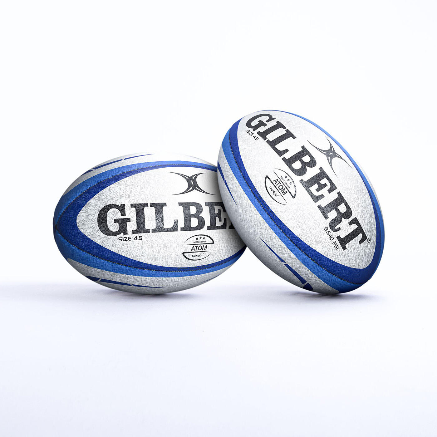 Ballon de rugby Match Atom Gilbert Blanc et bleu Taille 4.5 2/3