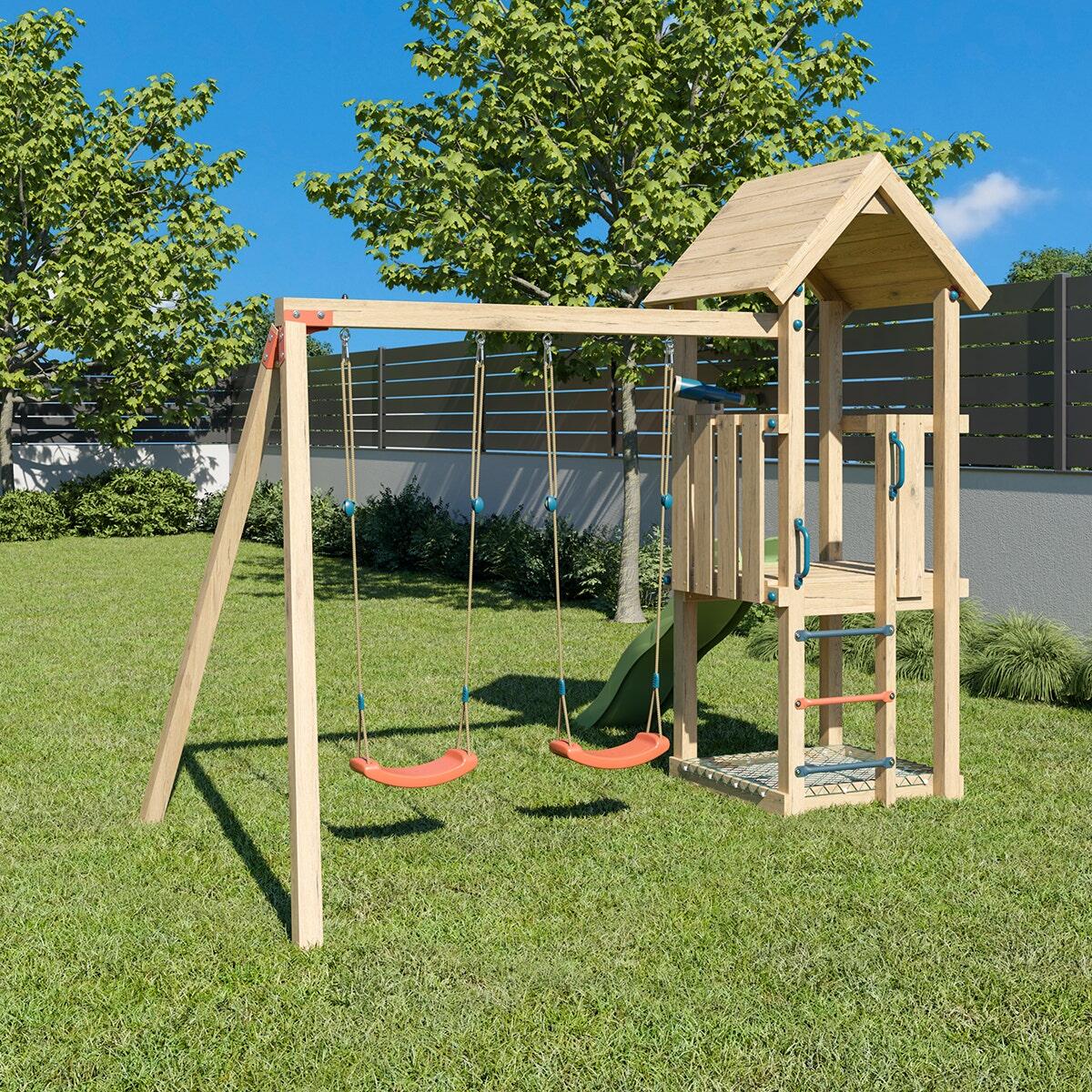 Aire de jeux en bois EASY XPLORER 2 TRIGANO - 6 enfants 4/7