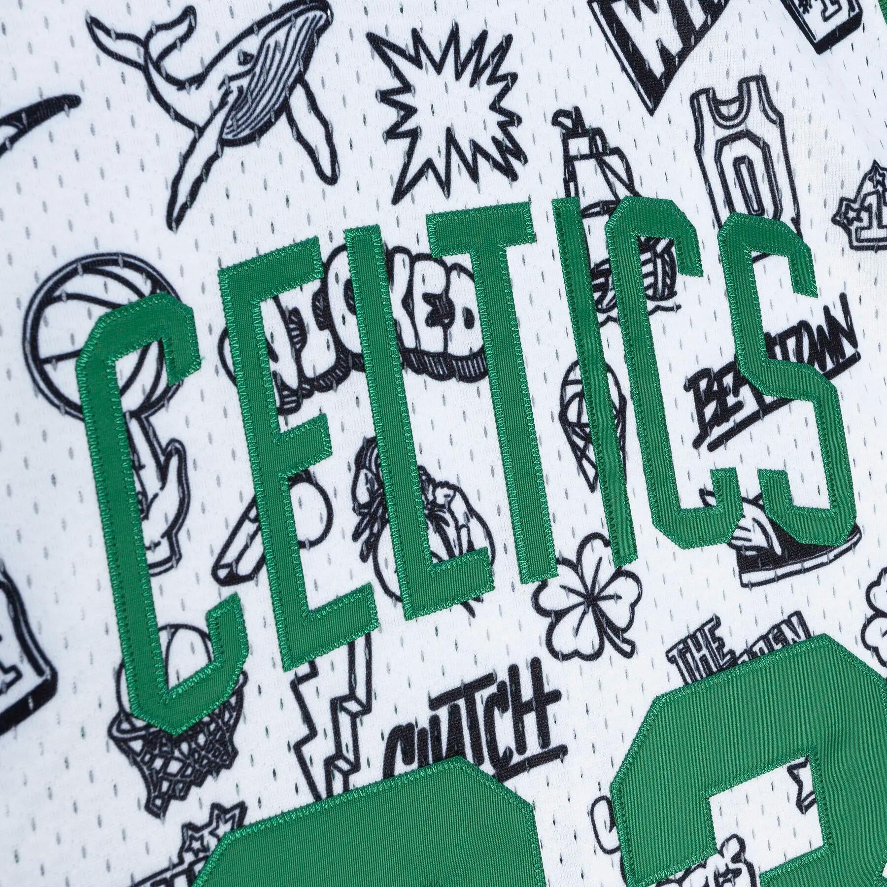 Camiseta Boston Celtics NBA Doodle Swingman 1985 Larry Bird 3/4
