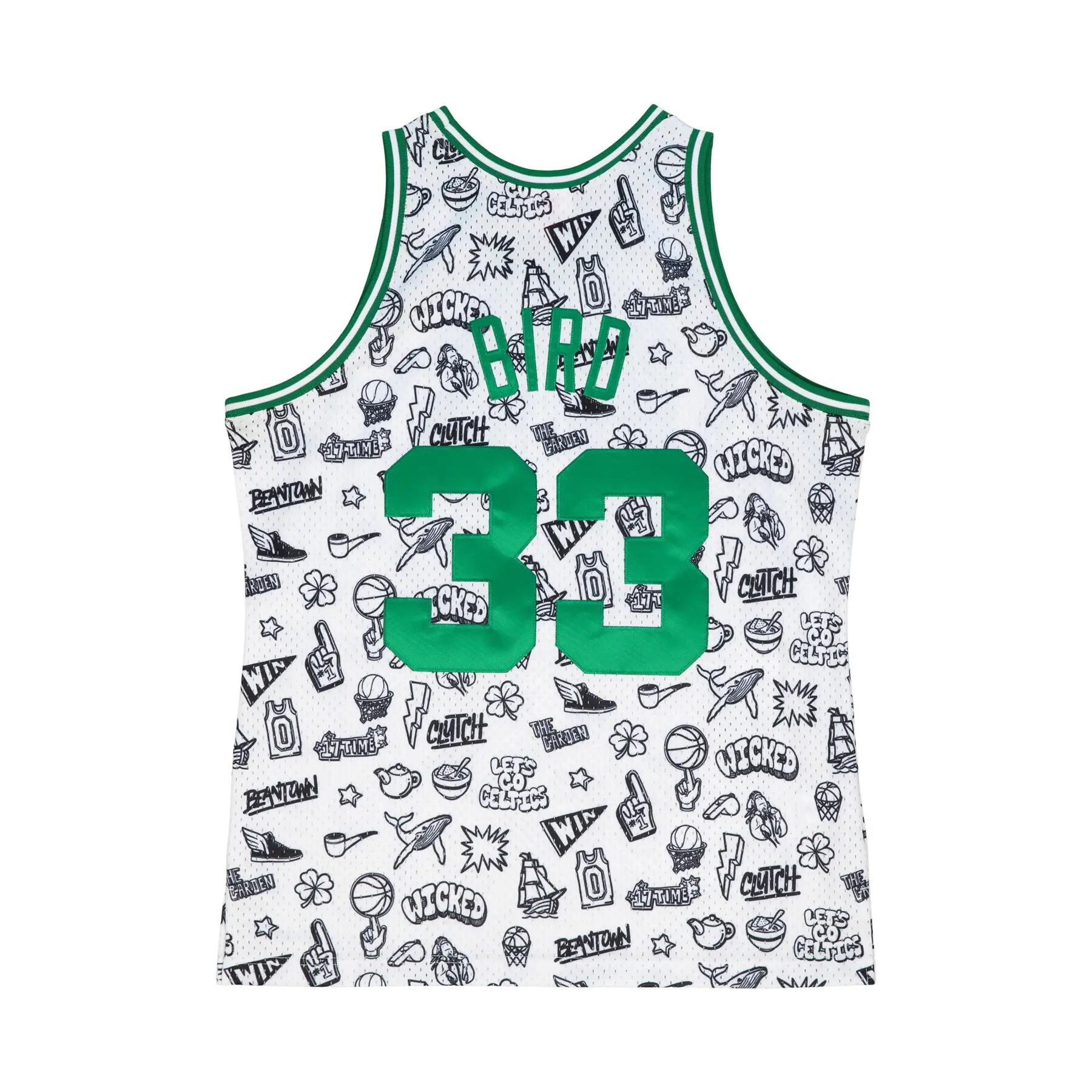 Camiseta Boston Celtics NBA Doodle Swingman 1985 Larry Bird 2/4