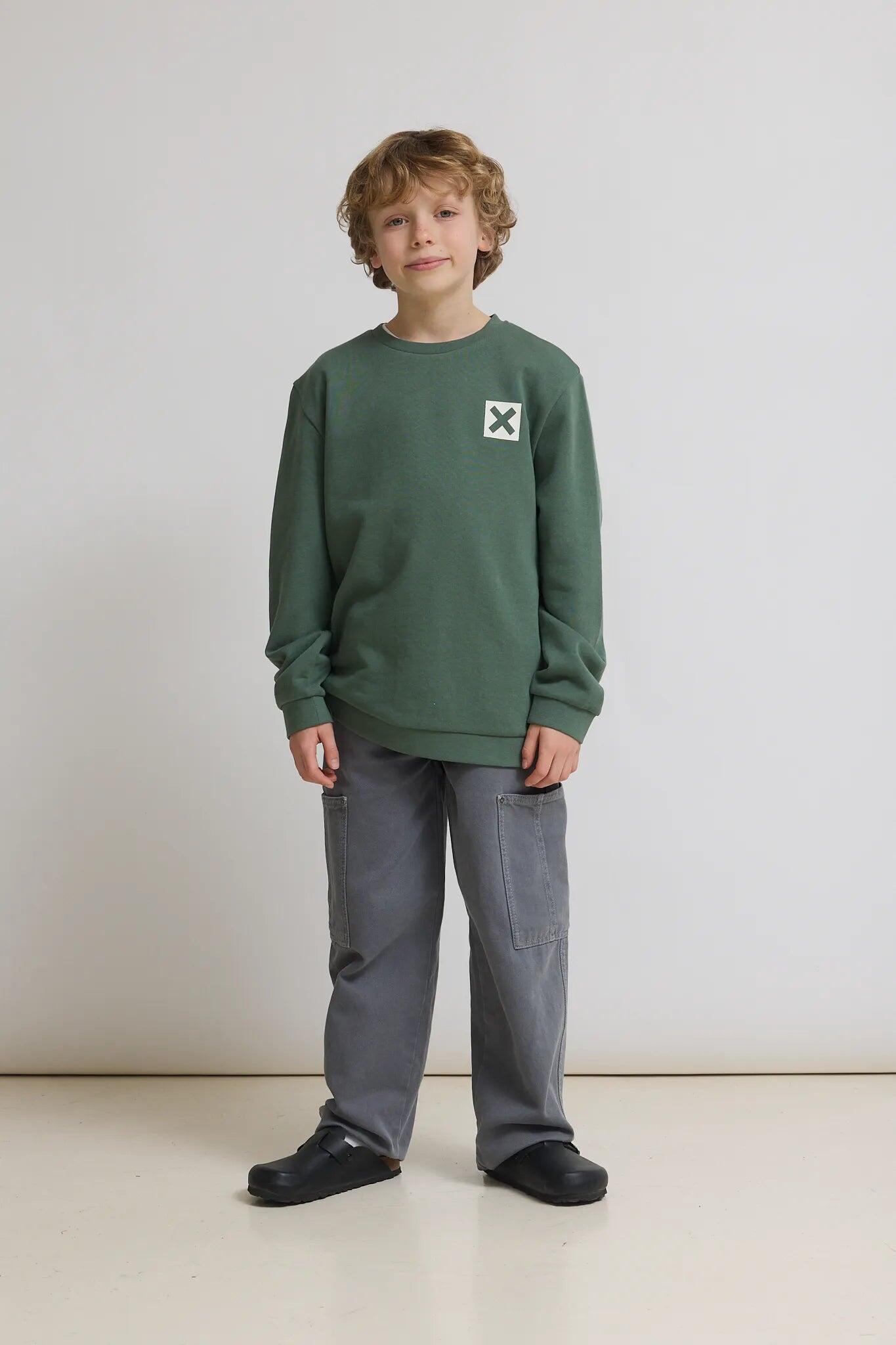 Sudadera Kids Blue Banana Pine Green de Algodón 100% Orgánico 3/4