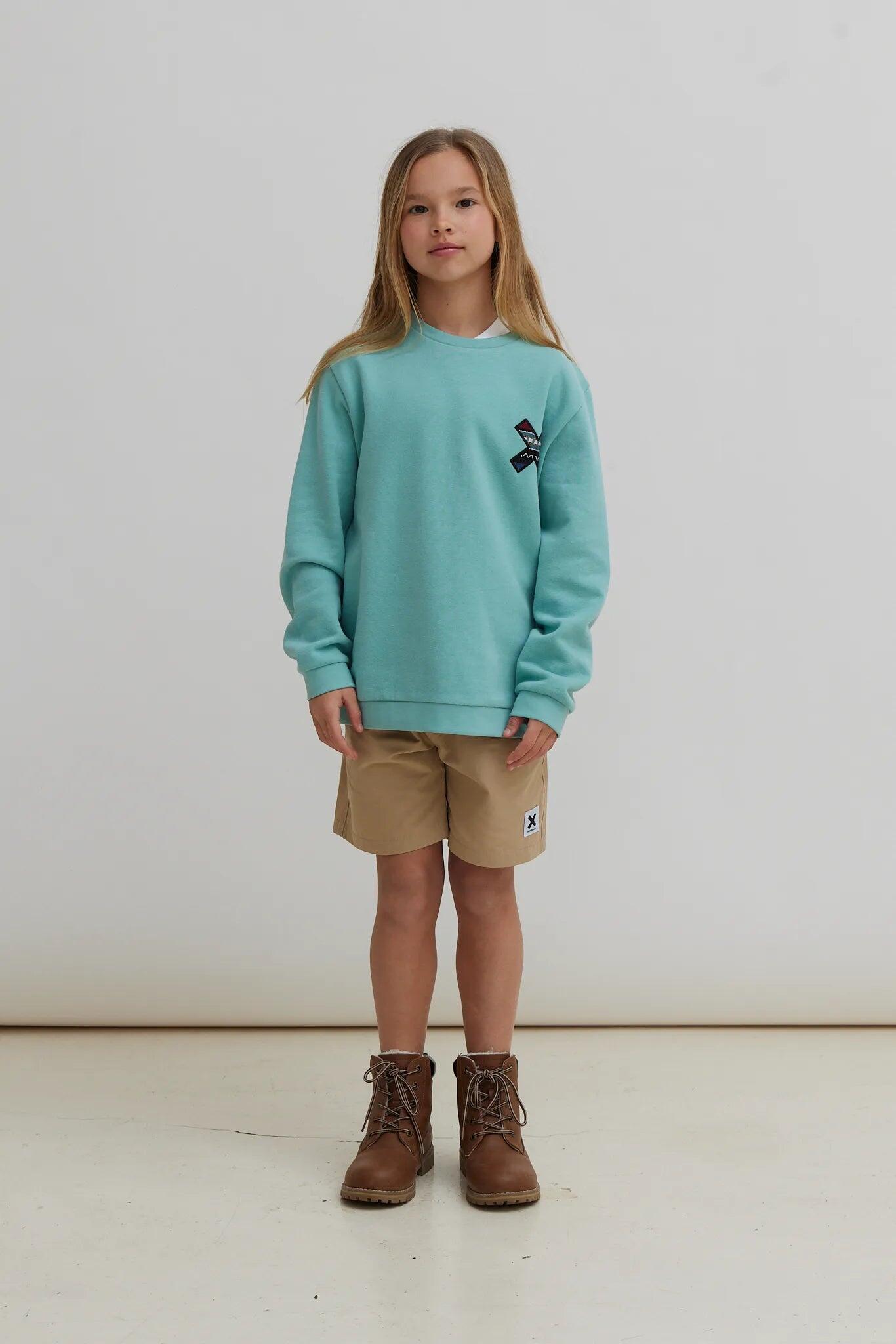 Sudadera Kids Blue Banana Acqua de Algodón 100% Orgánico 3/4