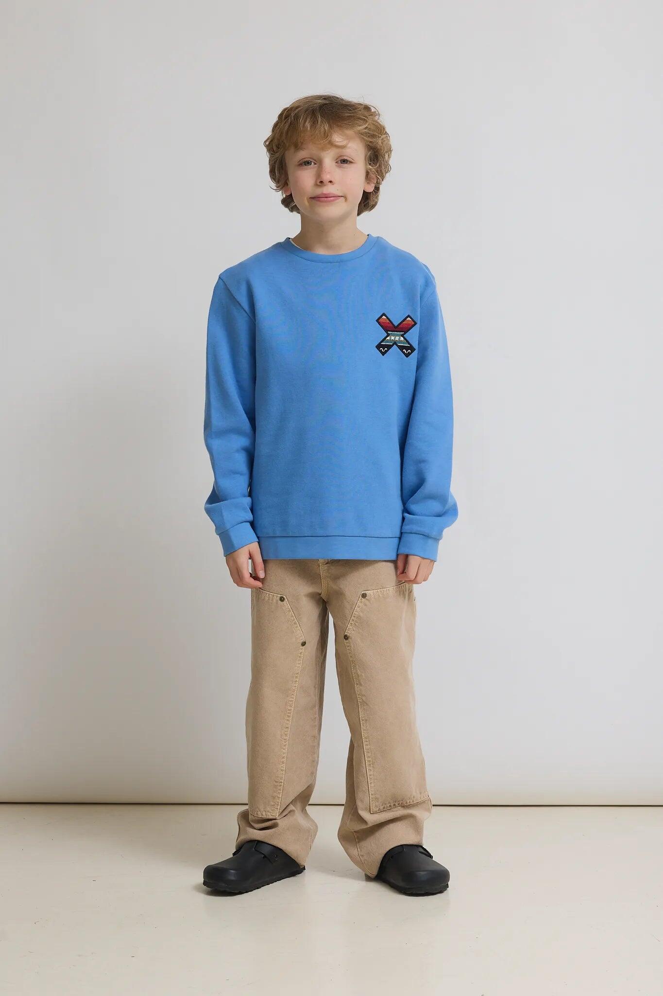 Sudadera Kids Blue Banana Jay Blue de Algodón 100% Orgánico 3/4