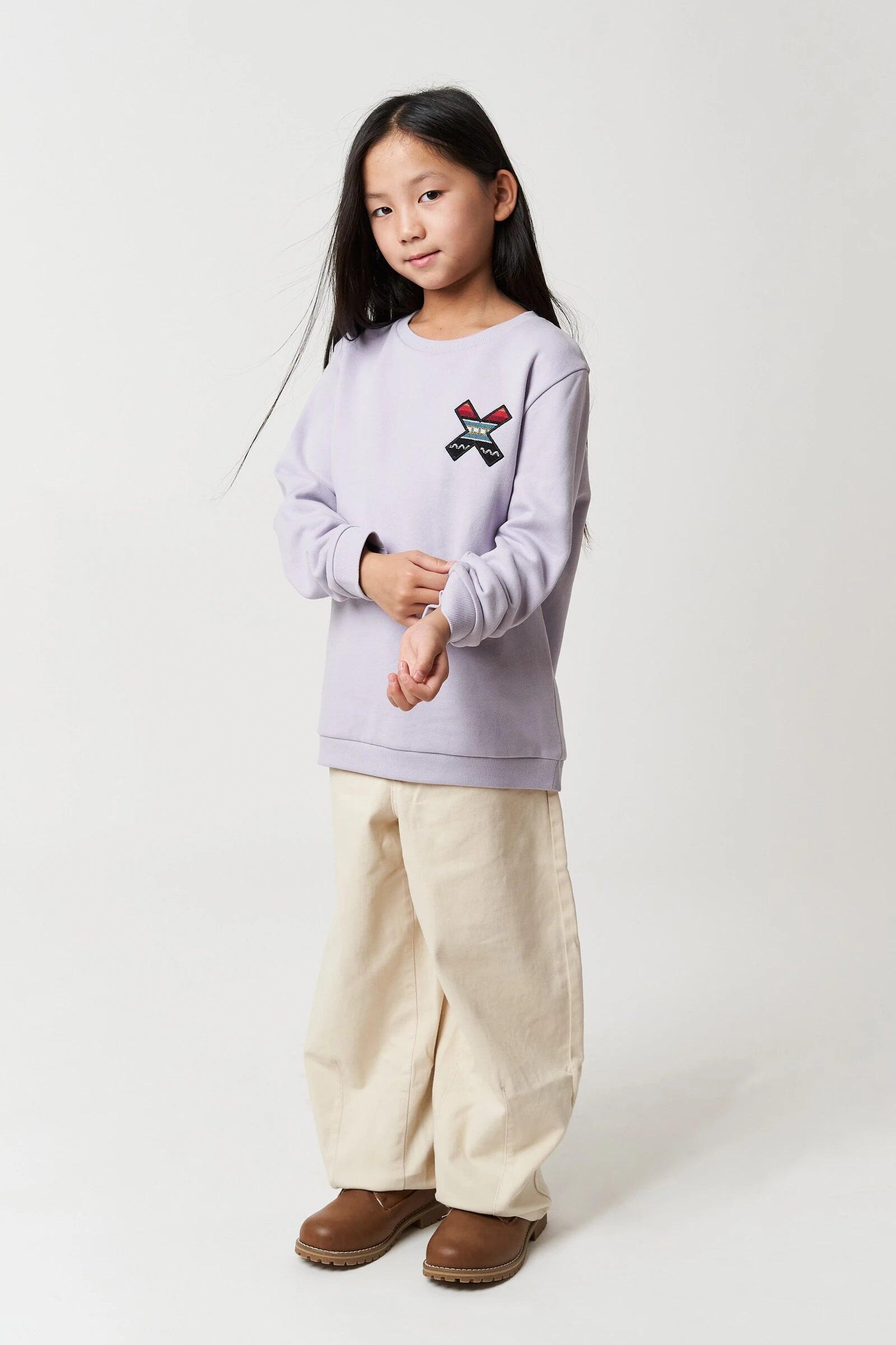 Sudadera Kids Blue Banana Light Lilac de Algodón 100% Orgánico 3/4
